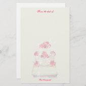 結婚のケーキカスタム紙! 便箋 (正面/裏面)