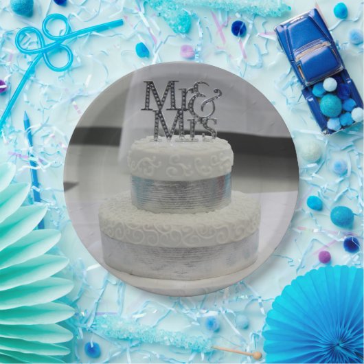 結婚のケーキクローズアップ紙プレート ペーパープレート (パーティー)