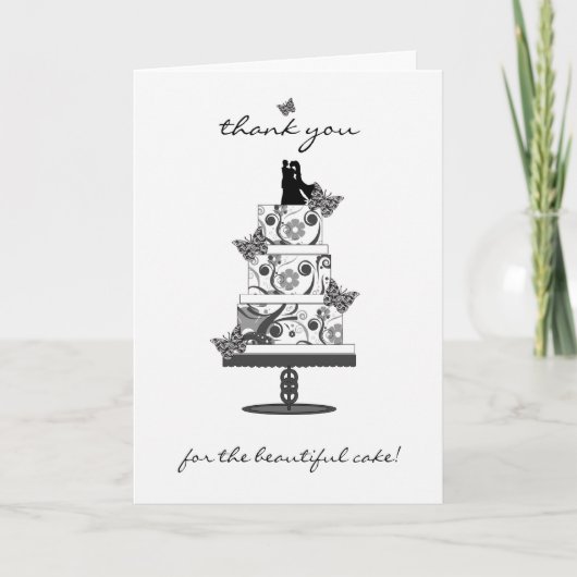 結婚のケーキサンキューカード感謝してい – お前のBE サンキューカード (正面)
