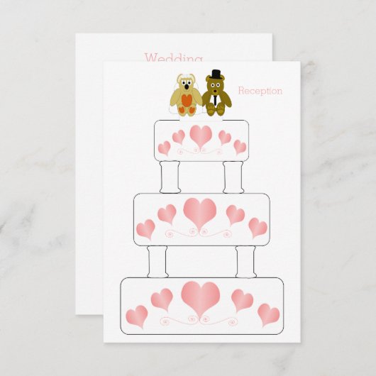 結婚のケーキデザイン披露宴 エンクロージャーカード (正面/裏面)