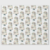 結婚のケーキパステル水の色結婚の ラッピングペーパー (フラット)