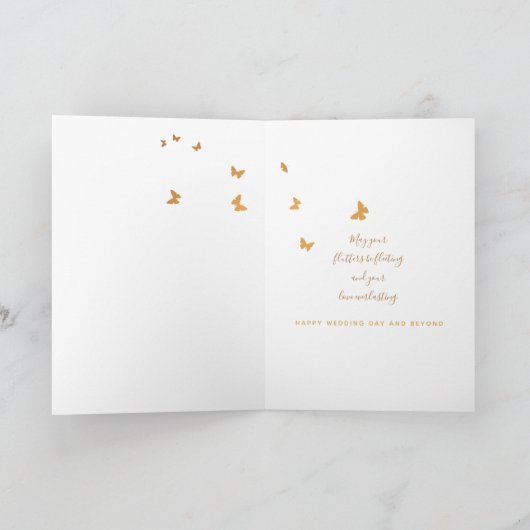 結婚のケーキ蝶の結婚挨拶カード 招待状 (内部)
