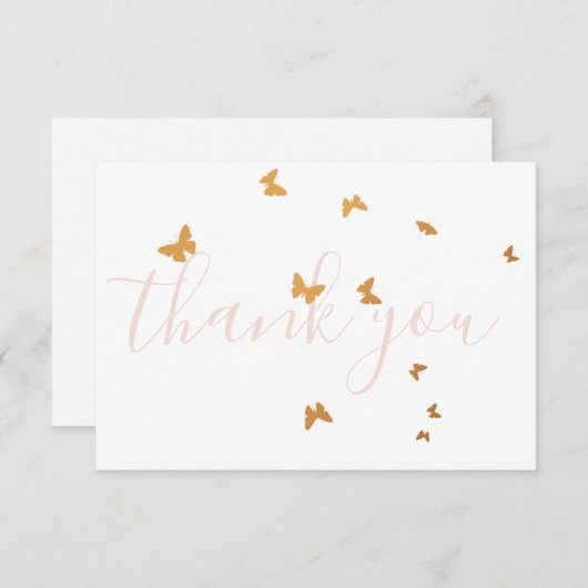 結婚のケーキ蝶RSVPカード 出欠カード (正面/裏面)