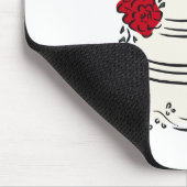 結婚のケーキ赤い花 マウスパッド (コーナー)