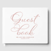 結婚のゲストブックエレガントバラ金ゴールド書道 ゲストブック (正面)