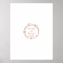 結婚のゲストブック署名欄 – 花リース