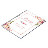 結婚のゲストブック – スタイリッシュバラ金ゴールドピンクフローラ ノートブック (左側)
