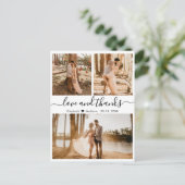結婚のコラージュ愛とスクリプ感謝していトに感謝 ポストカード (スタンド正面)