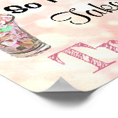 結婚のコーラルキャンディのお菓子ビュッフェの看板 ポスター (角)