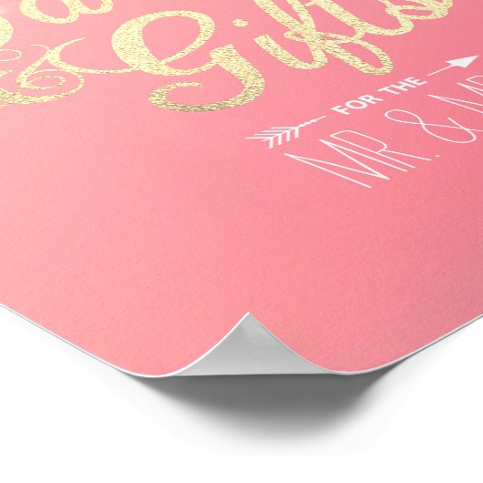 結婚のサインとギフトあじさい糸ライト ポスター (角)