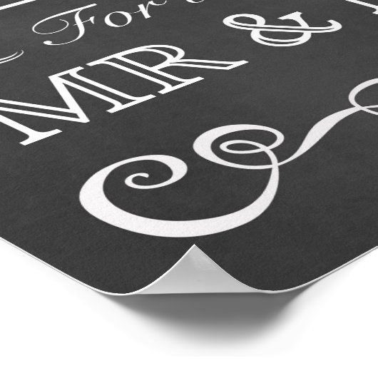 結婚のサイン – カードとギフトChalkboardサイン ポスター (角)