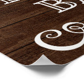 結婚のサイン – デザート結婚バーの素朴サイン ポスター (角)