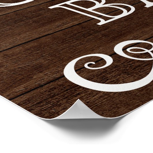 結婚のサイン – バーのサインを素朴開結婚く ポスター (角)