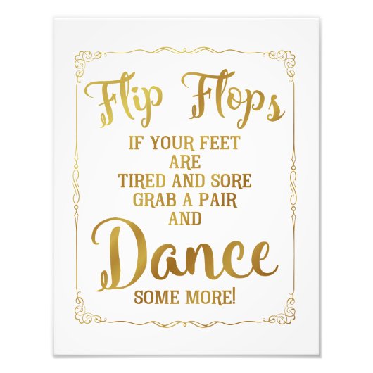 結婚のサイン，ビーチサンダル,結婚金ゴールド フォトプリント            (正面)