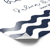 結婚のサイン、愛し結婚て記憶のネイビー航海の フォトプリント            (角)