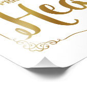 結婚のサイン、愛する思い出結婚の金ゴールド フォトプリント            (角)