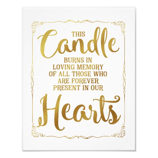 結婚のサイン、愛する思い出結婚の金ゴールド フォトプリント            (正面)