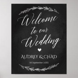 結婚のサイン – '結婚s Welcome Chalkboard Sign ポスター