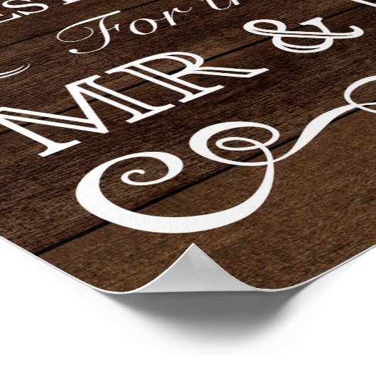 結婚のサイン – Date Jar素朴の結婚サイン ポスター (角)