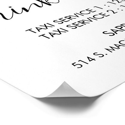 結婚のサイン – Don'Drink & Drive Greeneryのサイン ポスター (角)