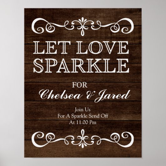 結婚のサイン – Let Love Sparkle素朴の結婚Sig ポスター (正面)