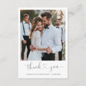 結婚のサンキューカードと写真のハート感謝してい サンキューカード (正面)