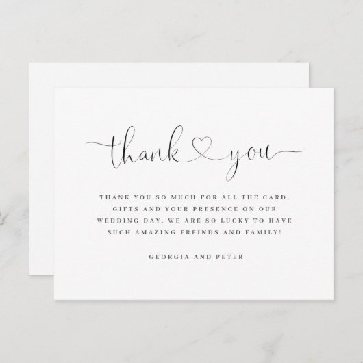 結婚のサンキューカードメエレガントメッセージ ポストカード (正面/裏面)