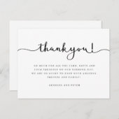 結婚のサンキューカードメッセージスクリプトフォント ポストカード (正面/裏面)