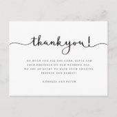 結婚のサンキューカードメッセージスクリプトフォント ポストカード (正面)