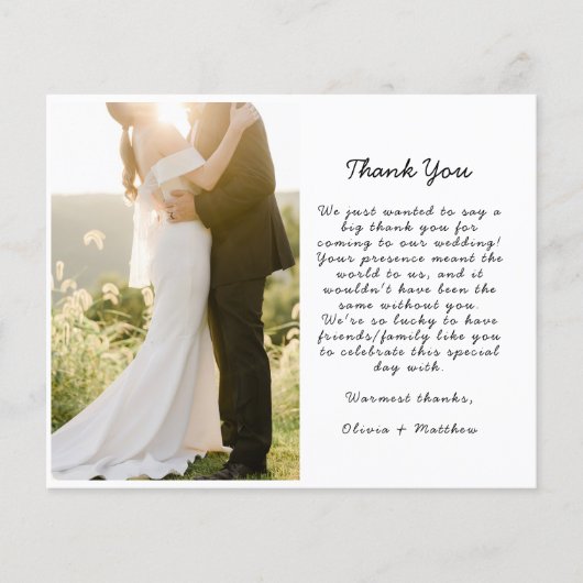 結婚のサンキューカード文言PHOTO (正面)