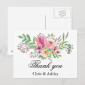 結婚のサンキューカード結婚したカップル ポストカード (正面/裏面)