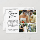 結婚のサンキューカード3写真カスタム写真 ポストカード (正面/裏面)