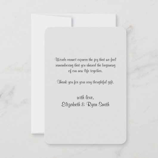 結婚のサンキューカード、カスタム写真 サンキューカード (裏面)