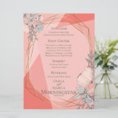 結婚のサンゴフローラ幾何金ゴールド枠 招待状 (スタンド正面)