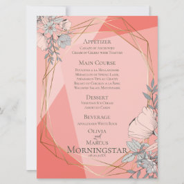 結婚のサンゴフローラ幾何金ゴールド枠 招待状