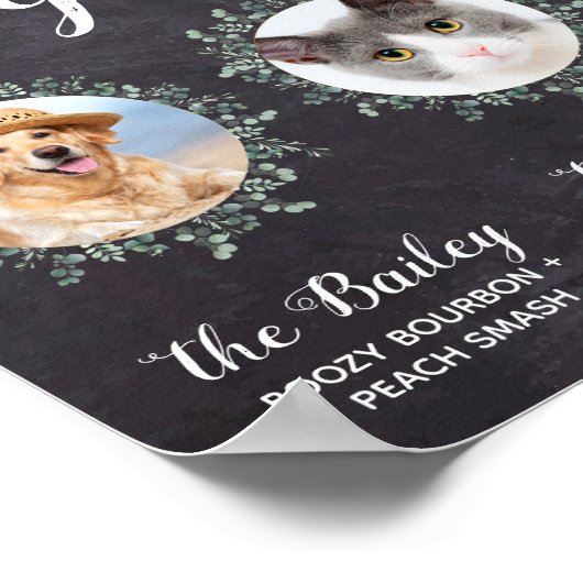 結婚のシグネチャーカクテルペット3枚バードリンク ポスター (角)