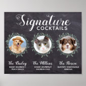 結婚のシグネチャーカクテルペット3枚バードリンク ポスター (正面)
