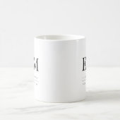 結婚のシックなモノグラムモダンの葉 コーヒーマグカップ (中央)