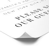 結婚のシックなモノグラムモダンの葉 ポスター (角)