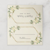 結婚のシックエレガントバラフローラ金ゴールドフレーム プレイスカード (外部開封)