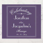 結婚のシックパーソナライズされたヴィンテージダスティパープル ビールラベル (シングルラベル)