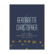 結婚のシックモダンエレガントシンプルブルーイエロー