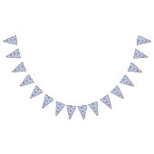 結婚のシャビーブルーパステルフラワーズフローラパーティー バンティングフラッグ (全)