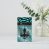 結婚のシャンデリアイベントプランナーブルーシルバー 名刺 (スタンド正面)