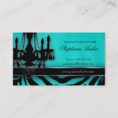 結婚のシャンデリアイベントプランナーブルーシルバー 名刺 (裏面)