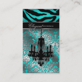 結婚のシャンデリアイベントプランナーブルーシルバー 名刺