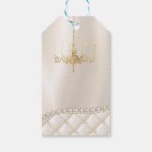 結婚のシャンデリア照明アイボリーお願い ギフトタグ (裏面)