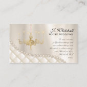 結婚のシャンデリア照明パールエレガントヴィンテージ 名刺 (裏面)