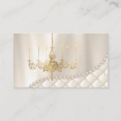 結婚のシャンデリア照明パールエレガントヴィンテージ 名刺 (正面)