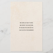 結婚のシューゲームの質問紙素朴紙 (裏面)